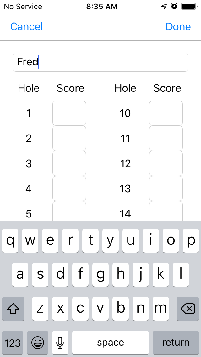 Add Golfer to Delete screenshot from Cruncher Callaway Handicap Calculator App on iPhone